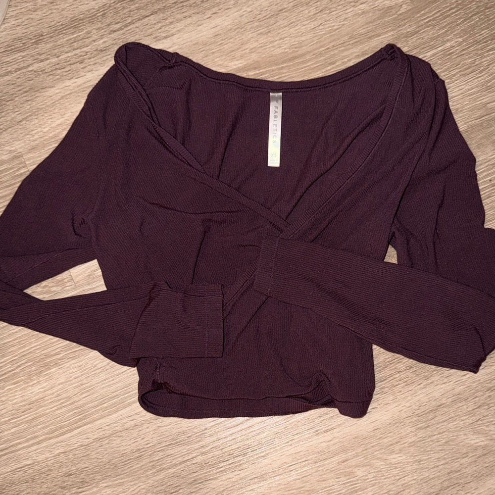 Fabletics Deep Purple Long Sleeve Wrap Top